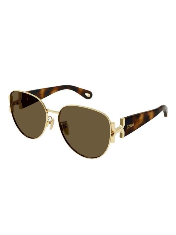 Chloé Eyewear Zonnebril met rond montuur - Goud