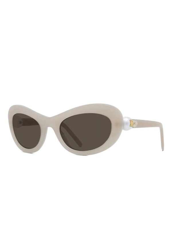 Givenchy Eyewear Zonnebril met geometrisch montuur en parel - Beige