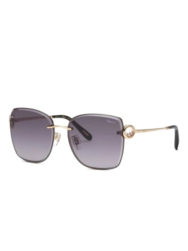Chopard Eyewear Verfraaide zonnebril met vierkant montuur - Goud