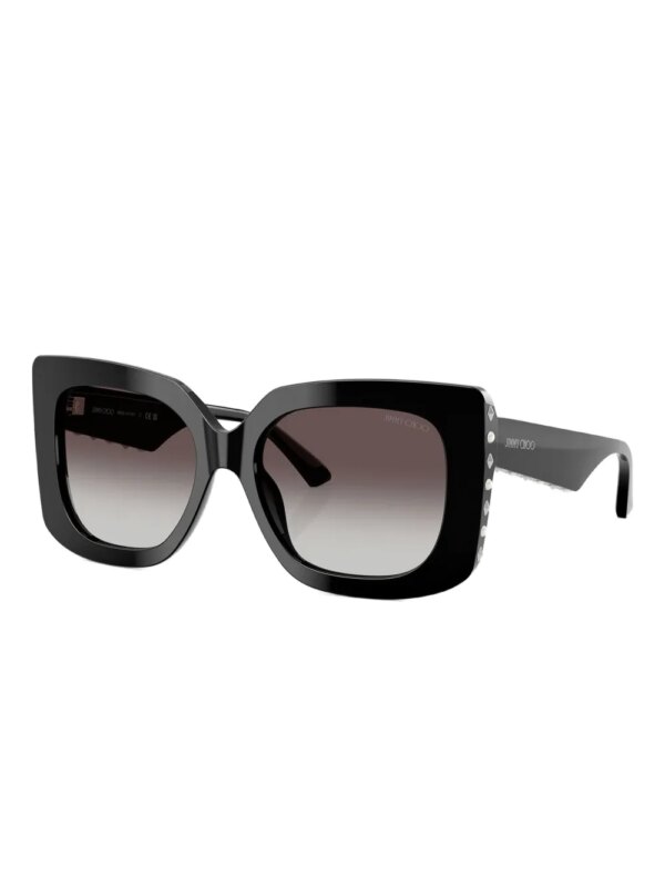 Jimmy Choo Eyewear Zonnebril verfraaid met studs en vierkant montuur - Zwart