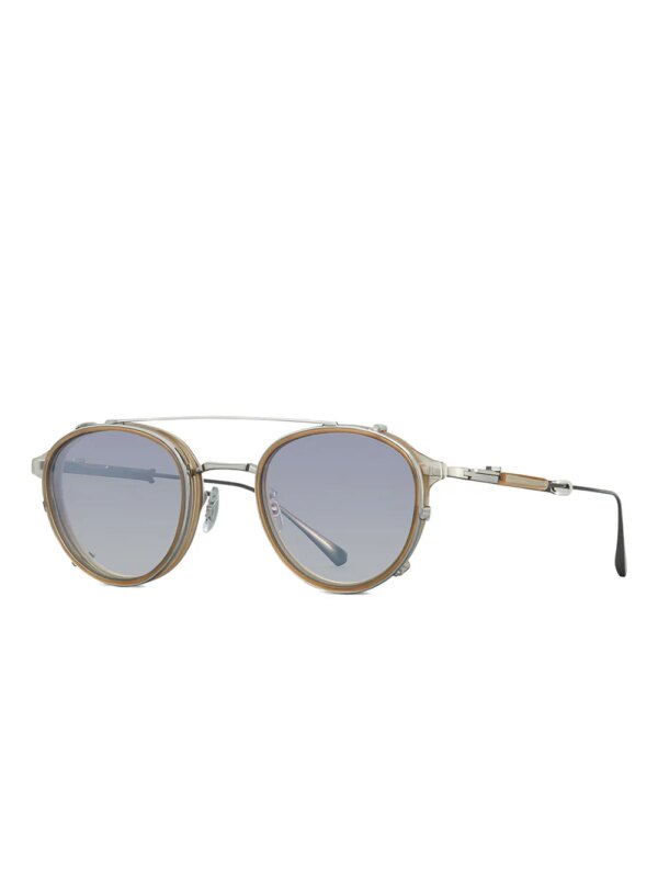 MR. LEIGHT Zonnebril met rond montuur en dubbele brug - Zilver