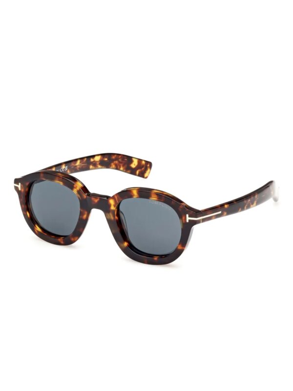 TOM FORD Eyewear Zonnebril met rond montuur - Bruin