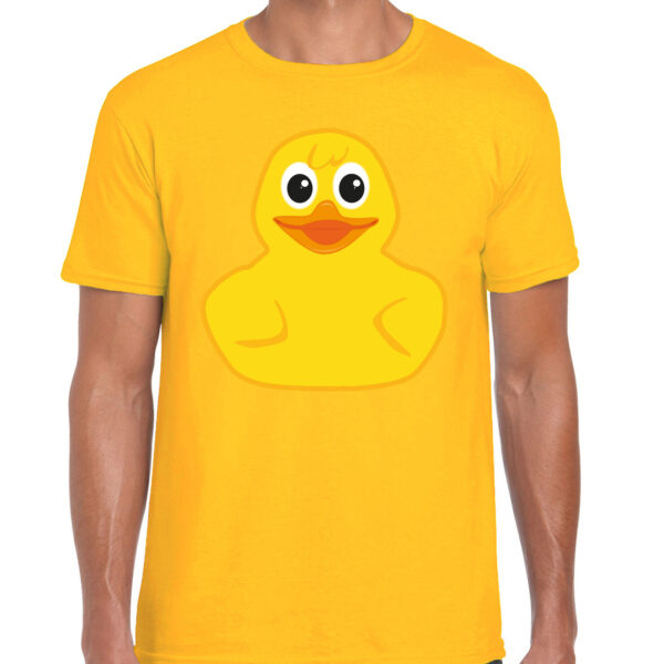 Verkleed T-shirt heren - geel - lief badeendje - foute party/themafeest