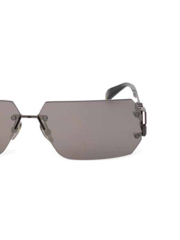 Philipp Plein Eyewear Zonnebril met rechthoekig montuur - Zwart