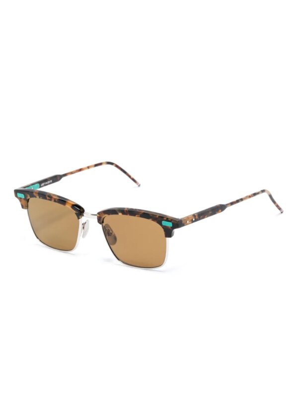 Thom Browne Eyewear Zonnebril met vierkant montuur - Bruin