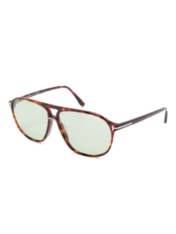 TOM FORD Eyewear Bruce zonnebril met piloten montuur en schildpadschild-design - Bruin