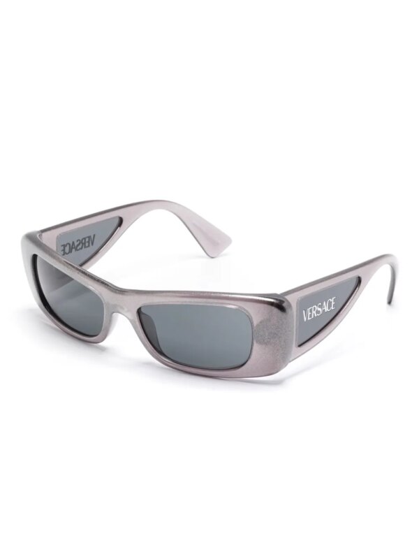 Versace Eyewear Zonnebril met rechthoekig montuur - Grijs