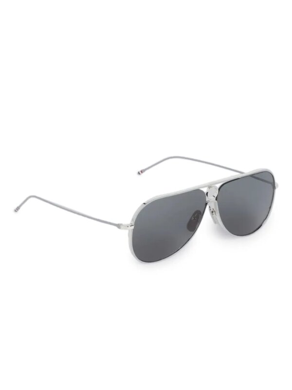 Thom Browne Eyewear Zonnebril met dubbele neusbrug - Zilver