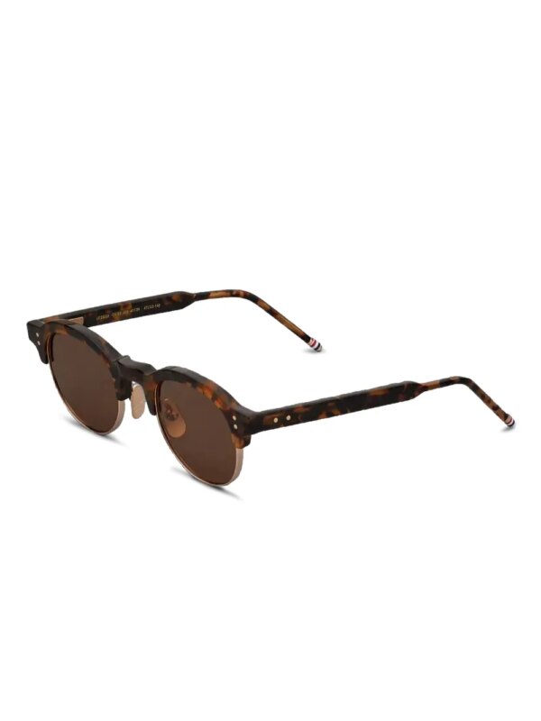 Thom Browne Eyewear Zonnebril met rond montuur - Bruin