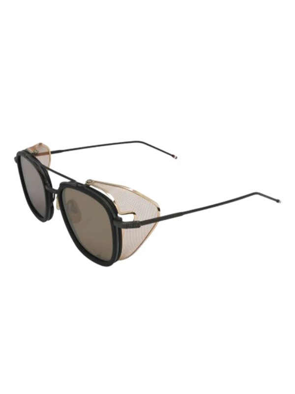 Thom Browne Eyewear Zonnebril met vierkant montuur - Zwart