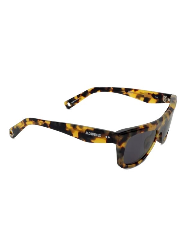 Jacquemus Zonnebril met schildpadschild-design en geometrisch montuur - Bruin