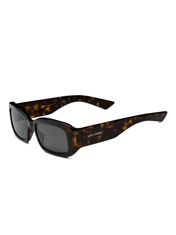Saint Laurent Eyewear SL 809 zonnebril met rechthoekig montuur en schildpadschild design - Bruin