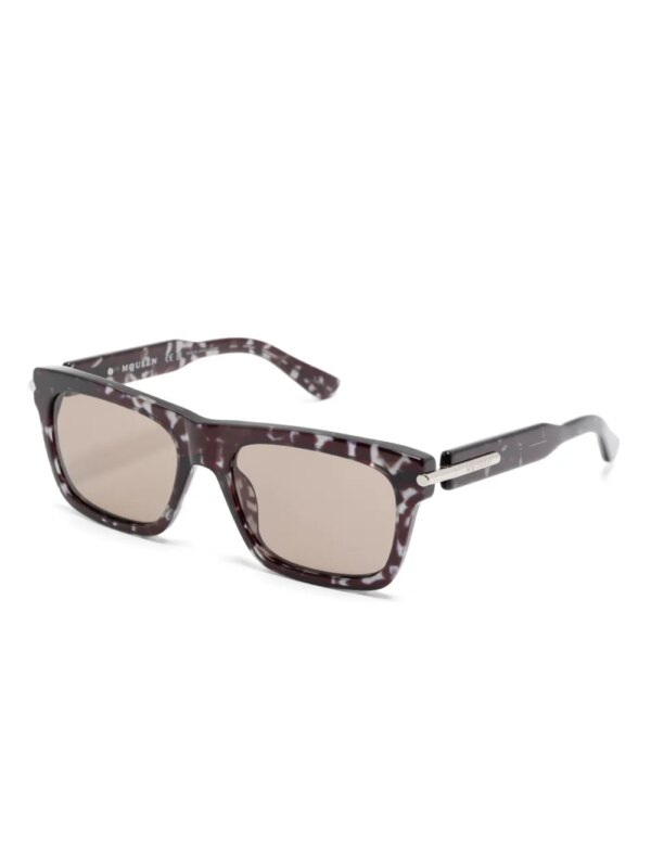Alexander McQueen Eyewear Zonnebril met vierkant montuur - Zwart