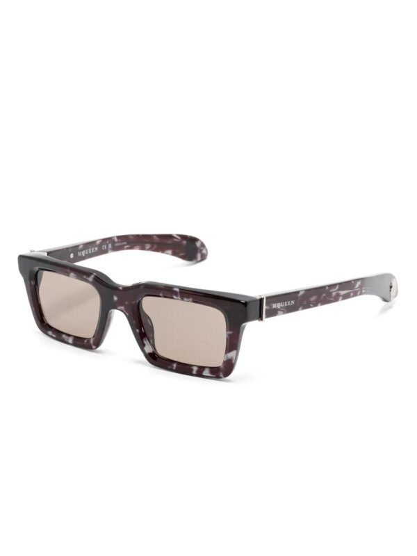 Alexander McQueen Eyewear Zonnebril met vierkant montuur - Zwart