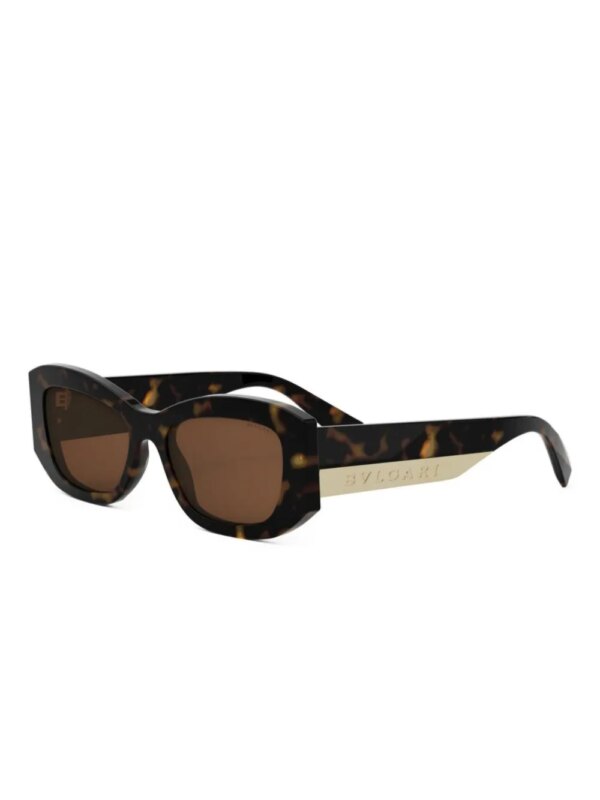 Bvlgari Zonnebril met gegraveerd logo - Bruin