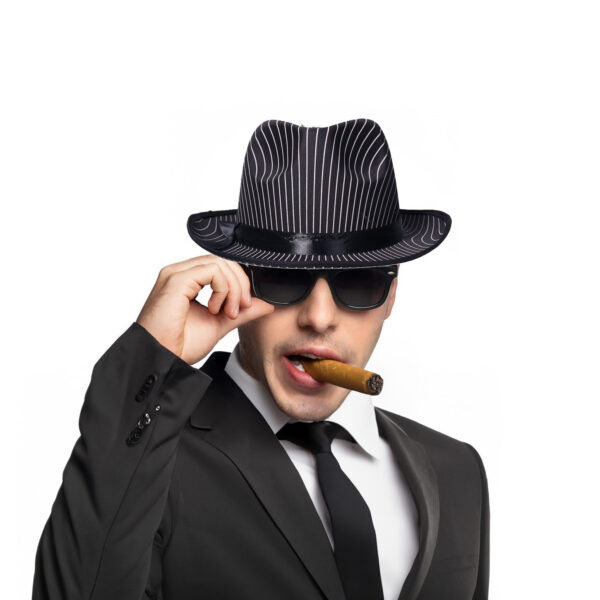 Gangster/Maffia verkleedkleding setje voor heren - zwart - 4 delig