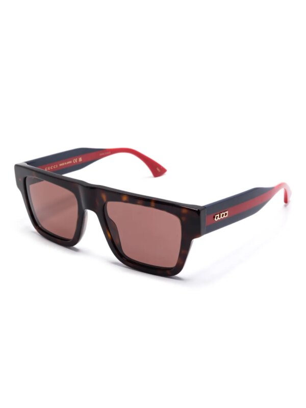 Gucci Eyewear Zonnebril met vierkant montuur - Bruin
