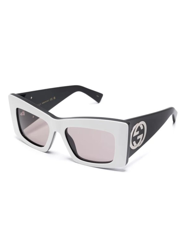 Gucci Eyewear Zonnebril met vlinder montuur - Wit