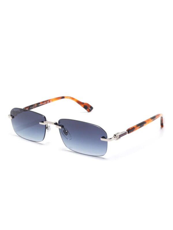 Gucci Eyewear Zonnebril met rechthoekig montuur - Bruin