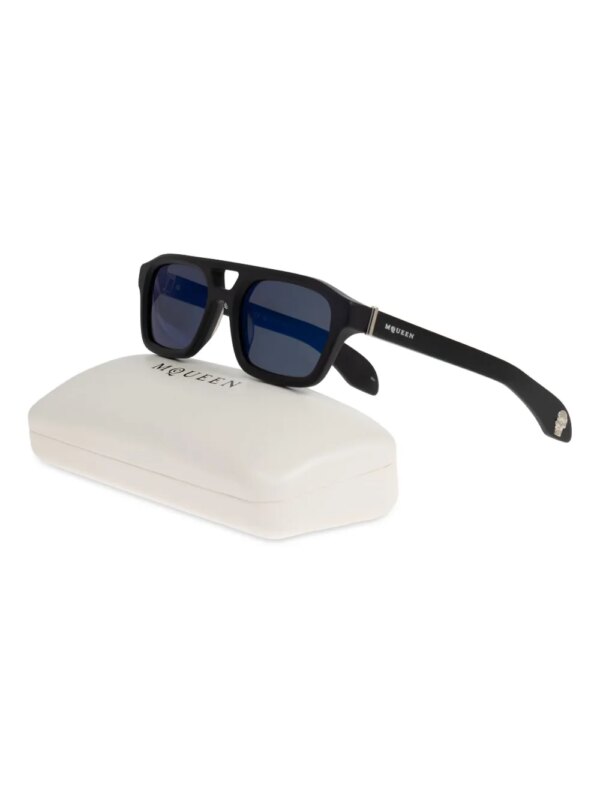 Alexander McQueen Eyewear Zonnebril met vierkant montuur - Zwart