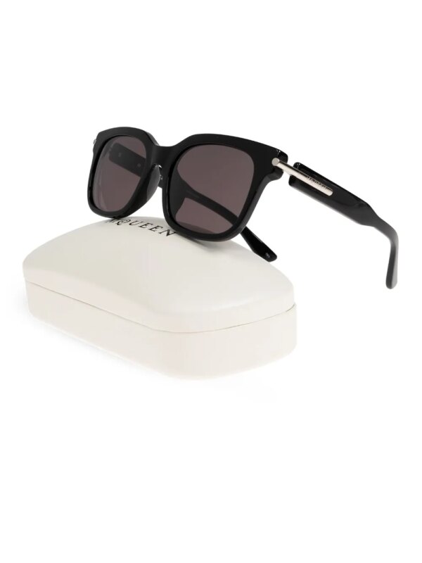 Alexander McQueen Eyewear Zonnebril met vierkant montuur - Zwart