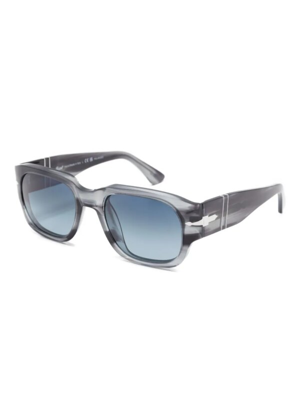 Persol Zonnebril met rechthoekig montuur - Zwart