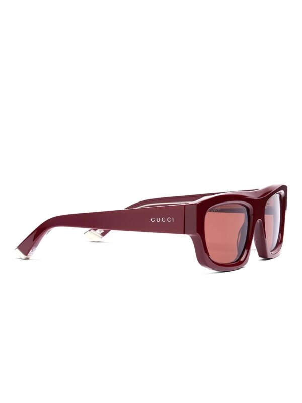 Gucci Eyewear Zonnebril met rechthoekig montuur - Rood