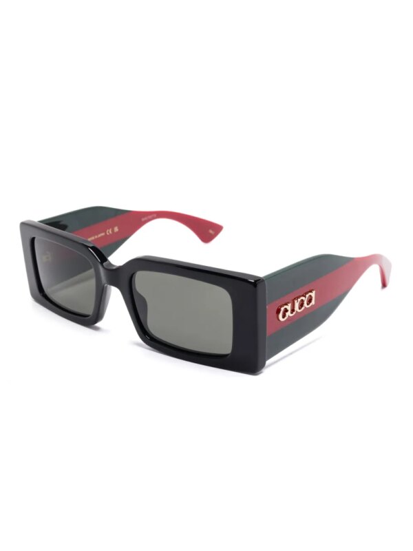 Gucci Eyewear Zonnebril met vierkant montuur - Zwart