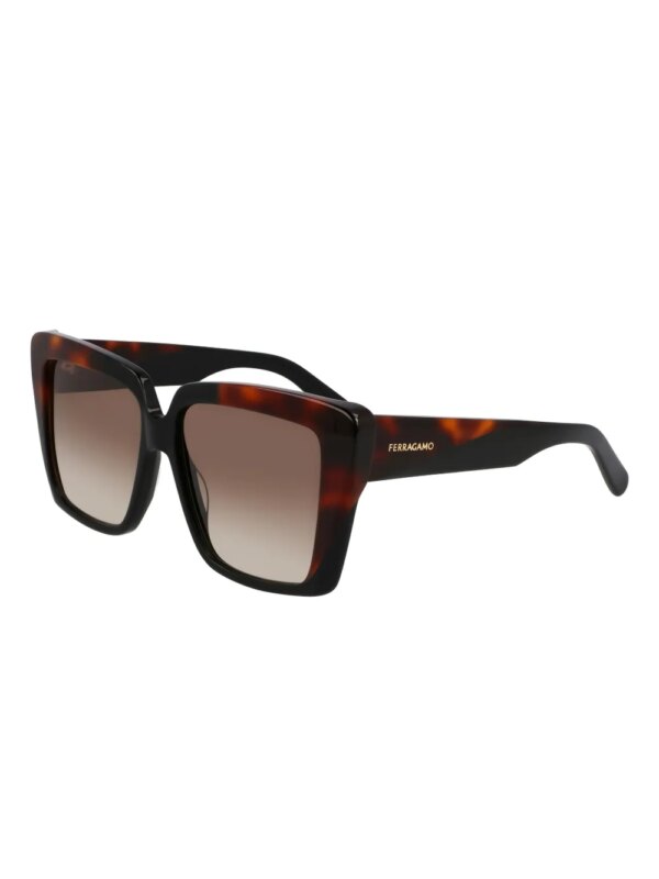 Ferragamo Eyewear Zonnebril met vierkant montuur - Zwart