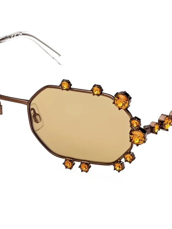 Swarovski Eyewear Verfraaide zonnebril met geometrisch montuur - Bruin