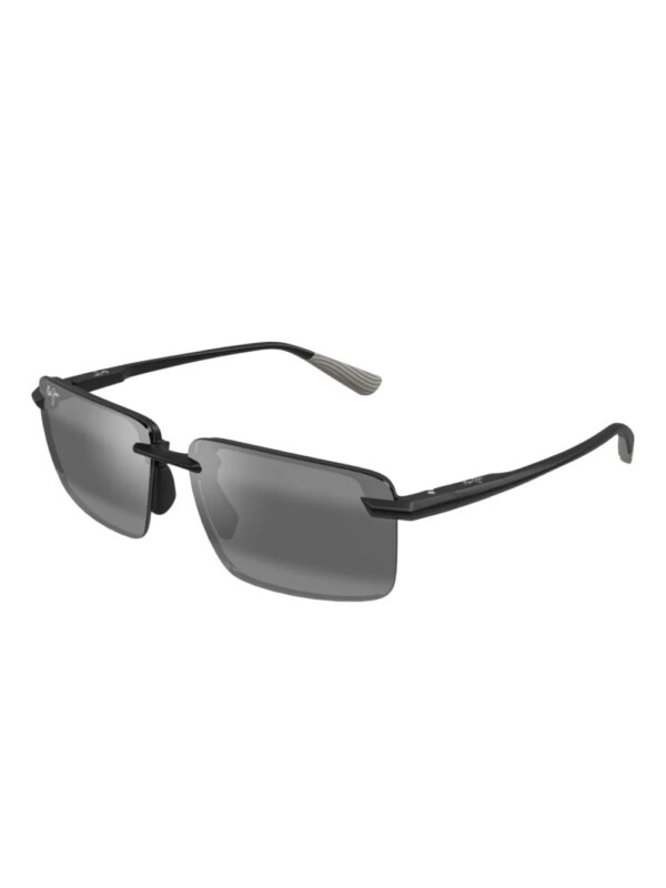 Maui Jim Laulima zonnebril met rechthoekig montuur - Zwart
