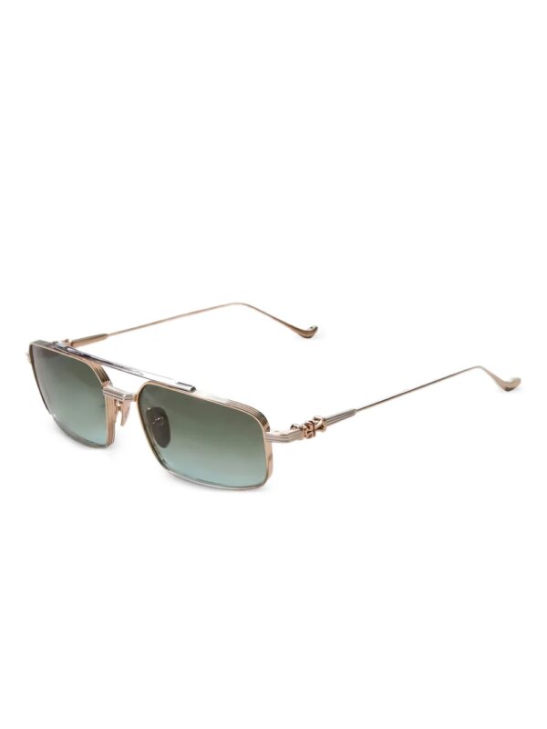 Chrome Hearts Lick zonnebril met rechthoekig montuur - GP/SS GOLD