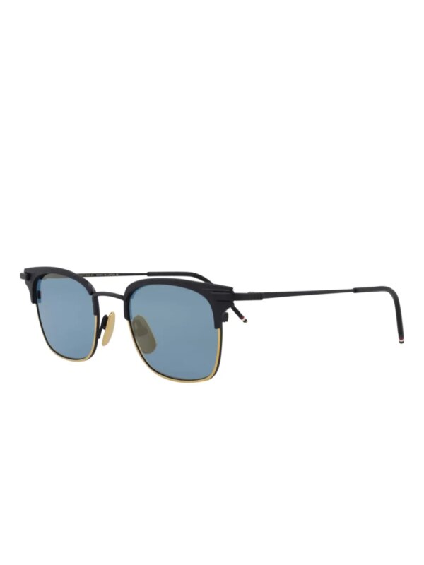 Thom Browne Eyewear Zonnebril met vierkant montuur - Blauw