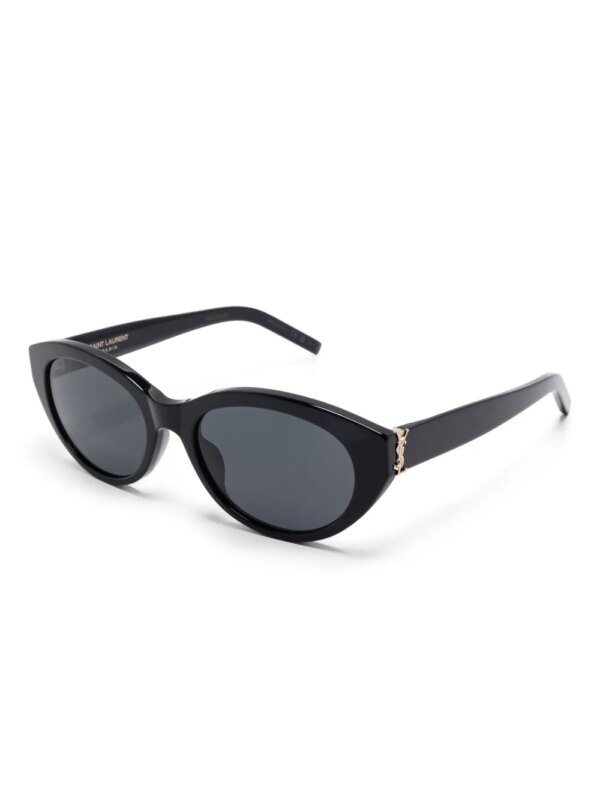 Saint Laurent Eyewear Zonnebril met ovalen montuur - Zwart
