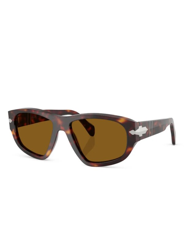 Persol Zonnebril met oversized montuur - Bruin