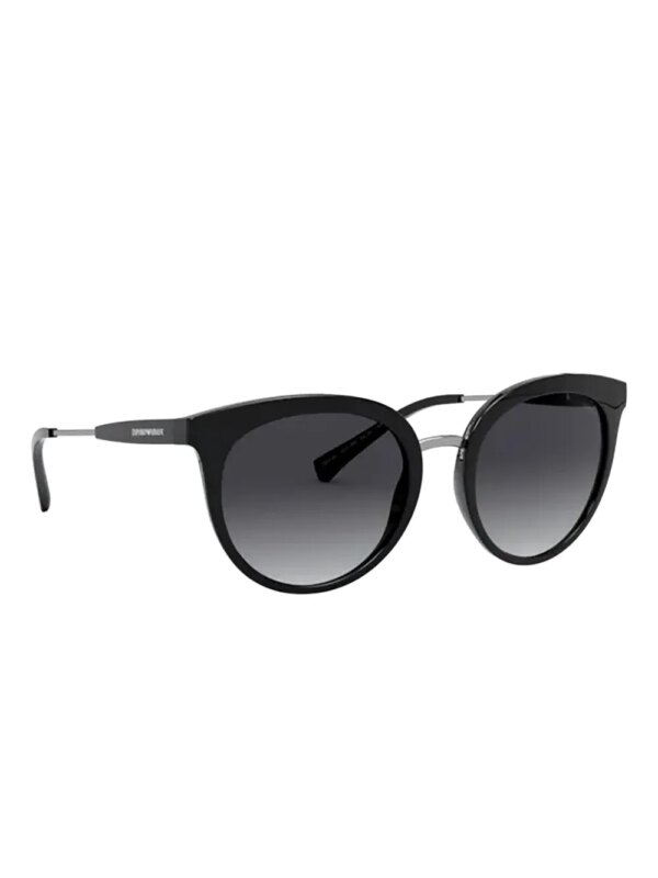 Emporio Armani Zonnebril met rond montuur - Zwart