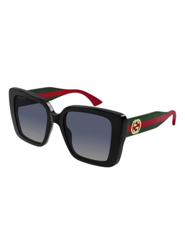 Gucci Eyewear Zonnebril met Web-detail - Zwart