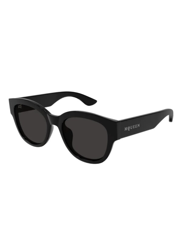 Alexander McQueen Eyewear Zonnebril met rond montuur - Zwart