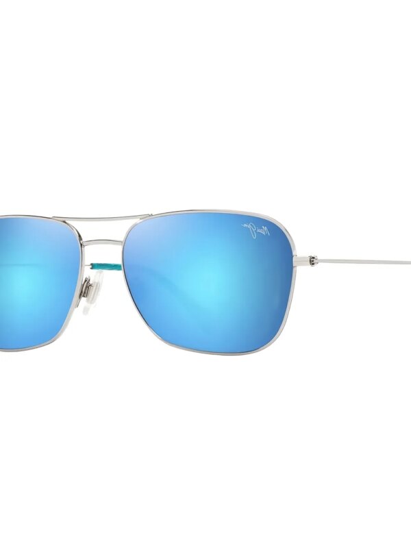 Maui Jim Nauao zonnebril met piloten montuur en spiegelende glazen - Zilver