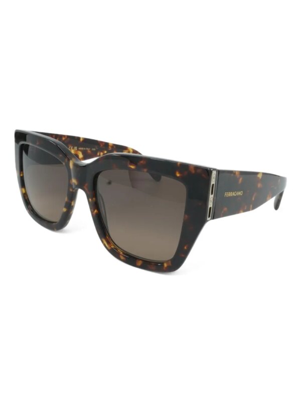 Ferragamo Eyewear Zonnebril met vierkant montuur - Bruin