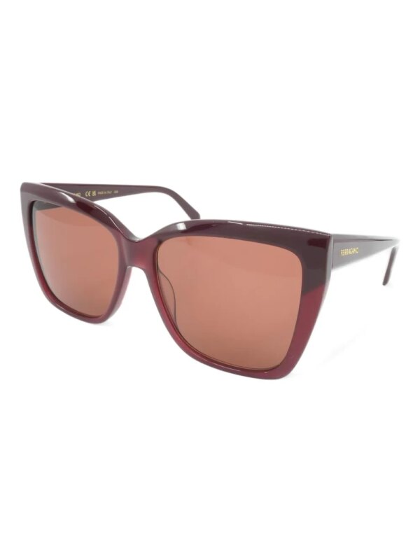 Ferragamo Eyewear Zonnebril met vlinder montuur - Rood