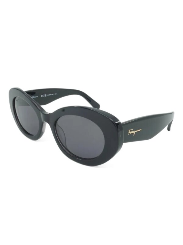 Ferragamo Eyewear "Black" zonnebril met ovalen montuur - Zwart
