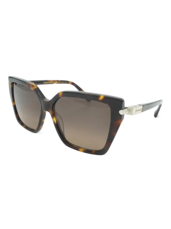 Ferragamo Eyewear Zonnebril met oversized montuur - Bruin