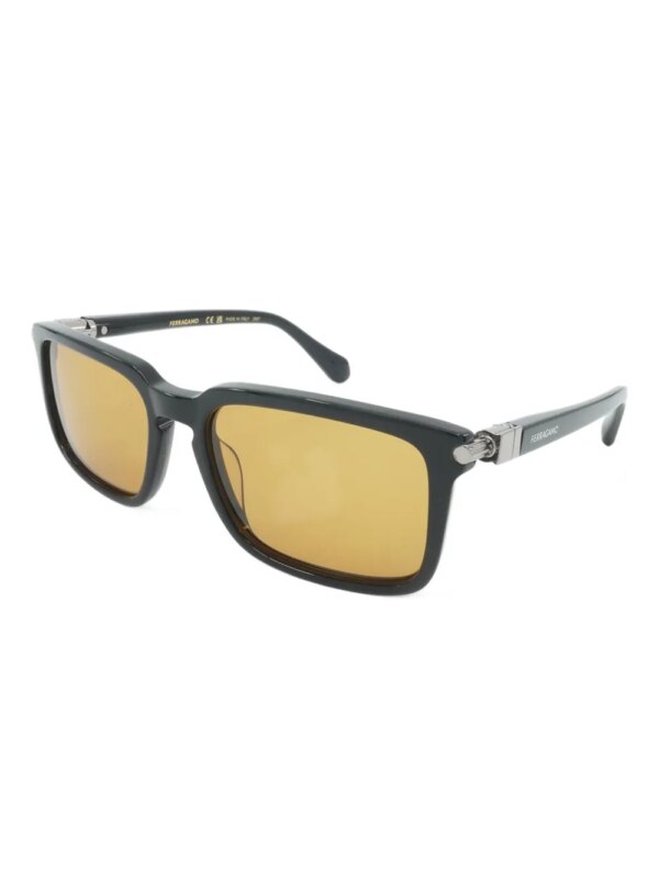 Ferragamo Eyewear "Black" zonnebril met vierkant montuur - Zwart