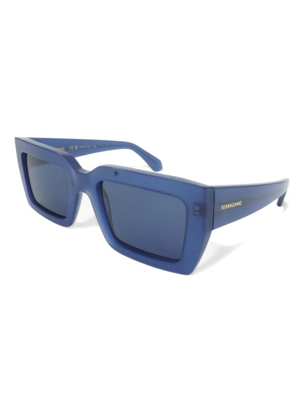 Ferragamo Eyewear Zonnebril met rechthoekig montuur - Blauw