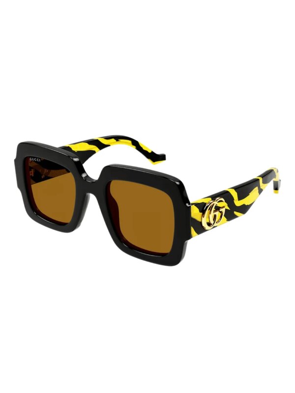 Gucci Eyewear "Black" zonnebril met vierkant montuur - Zwart