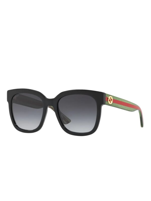 Gucci Eyewear Zonnebril met Web-streep - Zwart