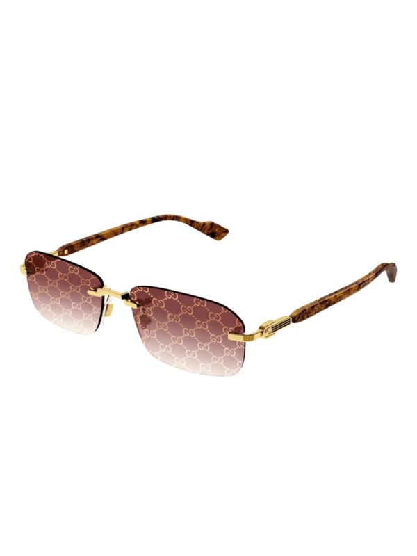 Gucci Eyewear "Brown" zonnebril met rechthoekig montuur - Bruin
