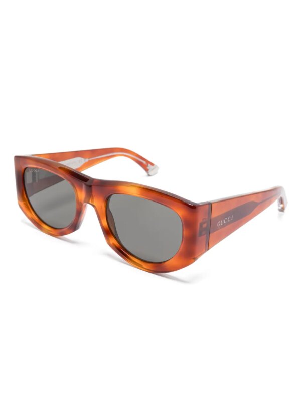 Gucci Eyewear Zonnebril met rechthoekig montuur - Bruin