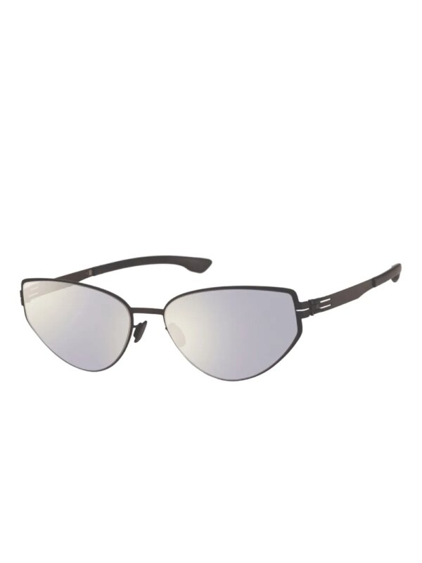Ic! Berlin Zonnebril met metalen cat-eye montuur - Zwart